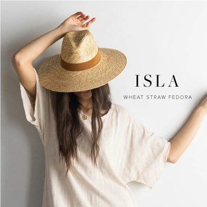 Gigi Pip Isla Straw Fedora Hat - BNWT